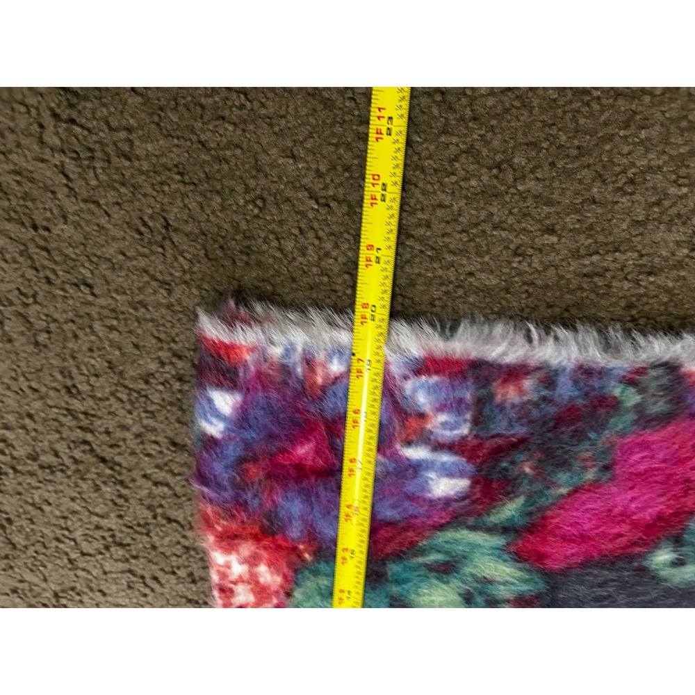 Meadow Rue Anthropologie Ariel Floral Eyelash Knit Fuzzy Sweater Grey Pink XS - Picture 7 of 7